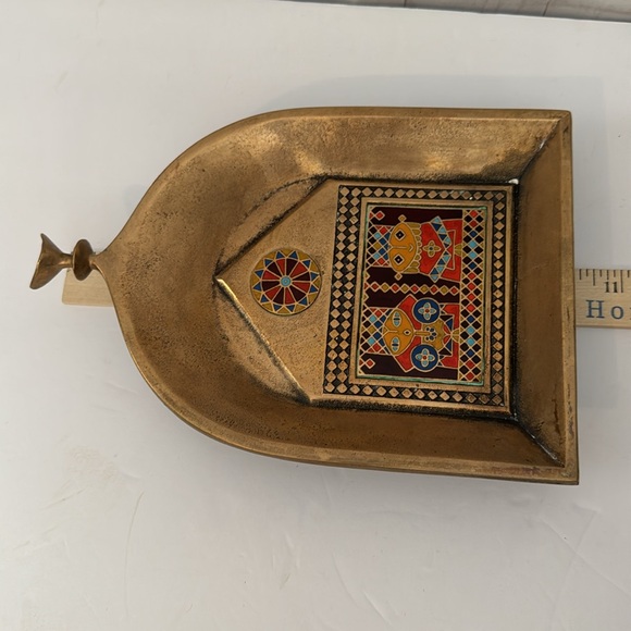 Vintage MCM Brass & Enamel Wall Plaque Elado Horvath Kinga - Picture 9 of 10